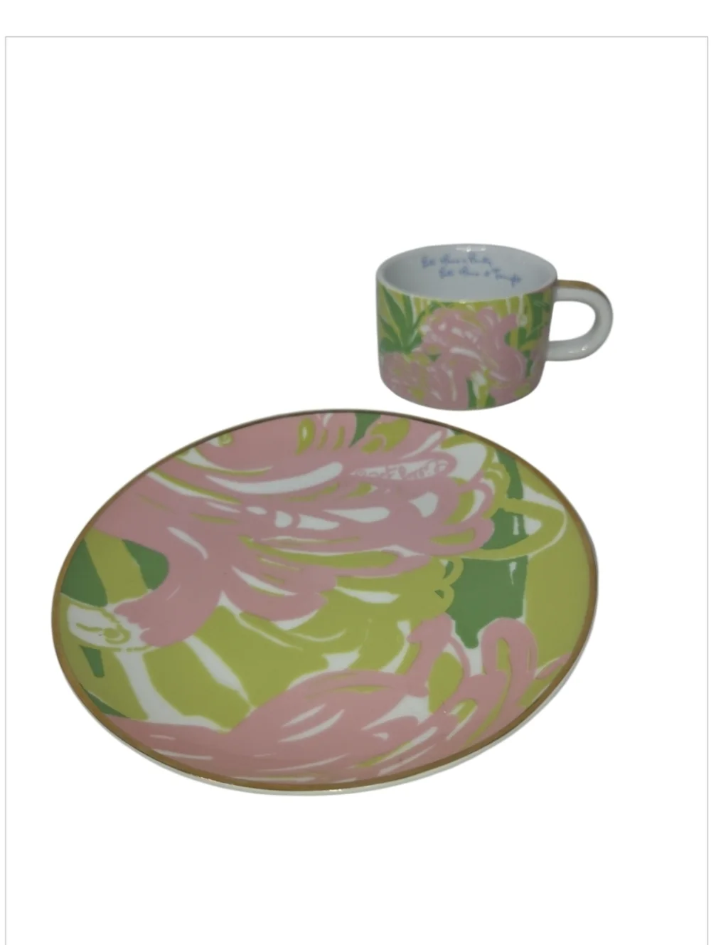 Lilly Pulitzer For Target 7" Dessert Plates Matching Expresso Cups With Rack - Picture 2 of 9